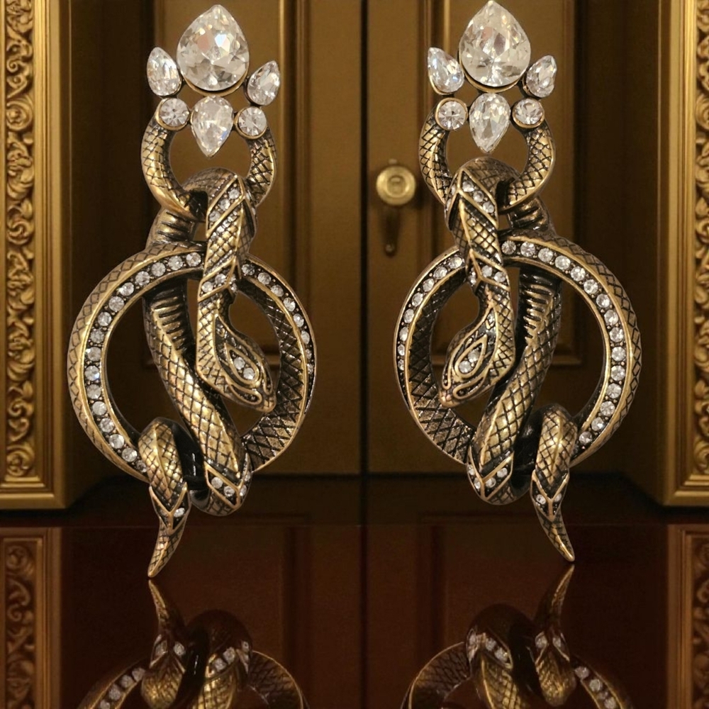 Crystal Serpent Earrings